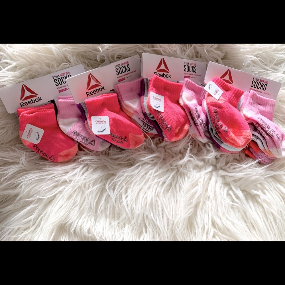 NWT Baby Girl Reebok socks - 12 to 24 months